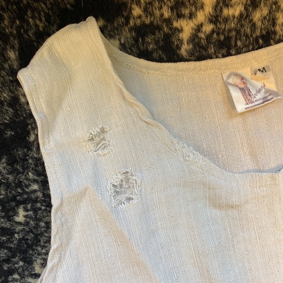 Distressed Linen Top - Picture 3 of 10